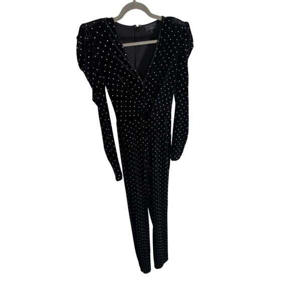 Michael Costello x REVOLVE Lulu Velvet Jumpsuit Embellished Party Holiday NYE XS - Picture 4 of 8